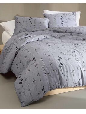 Calvin Klein Wildflower Dusk Purple Printed Queen Duvet Cover Set
